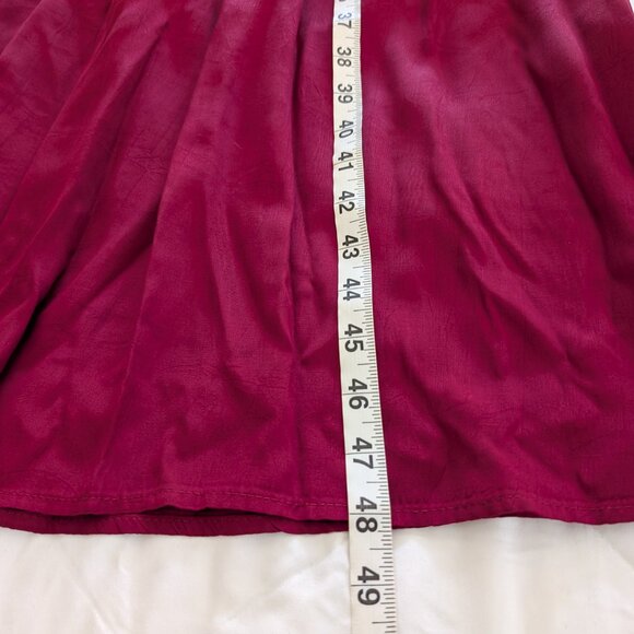 HEARTS Dress 11/12 Red Prairie VTG Maxi Ruffle Collar Button Pleated Cottagecore - Picture 14 of 14